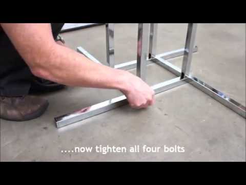 4 way garment display rack assembly