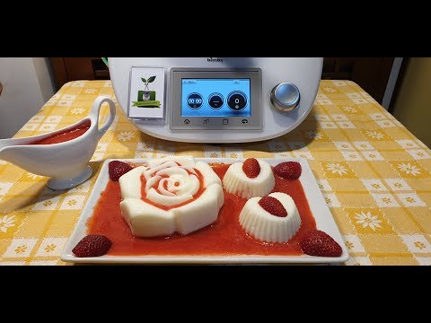 Panna cotta con salsa di fragole per bimby TM6 TM5 TM31