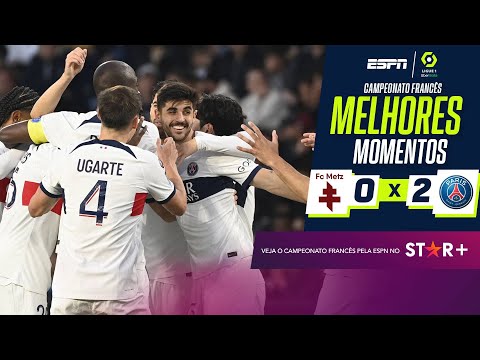 Gols e lances de Metz x PSG