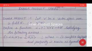 Definition of Inner Product Spaces
