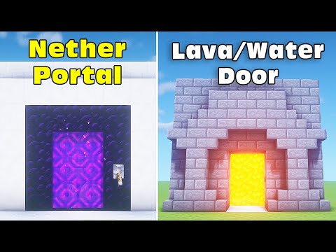 Eagle MCraft - ⚒ Minecraft: 3 Simple Redstone Build Hacks (Lava/Water Door, Nether Portal 1, Tank) #31 (Tutorial)