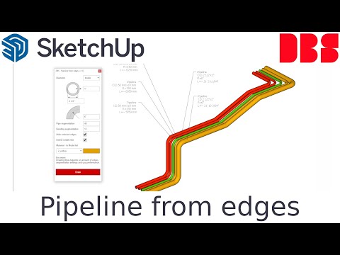 SketchUp Extension: Pipeline from edges v1.6