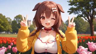 【Veo 3 AI動画】シネマティックな世界×戌神ころね チューリップと春の陽気 | ホロライブ / AIアニメーションコレクション