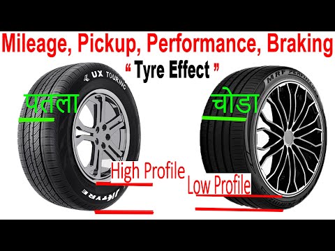 Low vs High & Wide vs Narrow Tyre Size on Mileage, Performance & Braking.