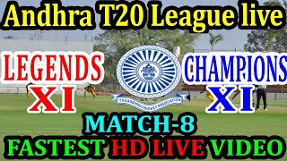 Andhra T20 League 2020 Live // Match 8 // LEGENDS XI vs CHAMPIONS XI LIVE // LEG-XI vs CPN-XI Live