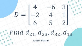 AP Calculus BC | CBSE Class 12 Maths | Matrix: How to Identify Specific Elements (dᵢⱼ) in 3x3 Matrix