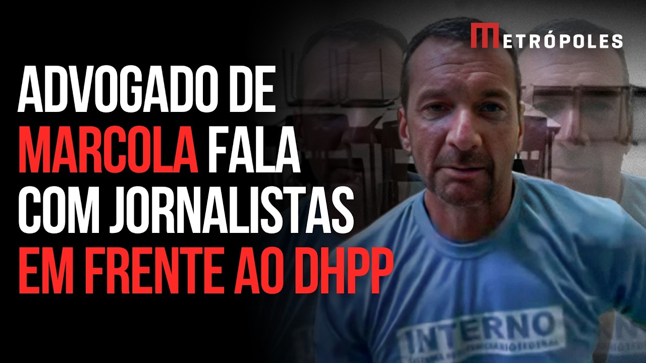 Advogado de Marcola fala com jornalistas em frente ao DHPP