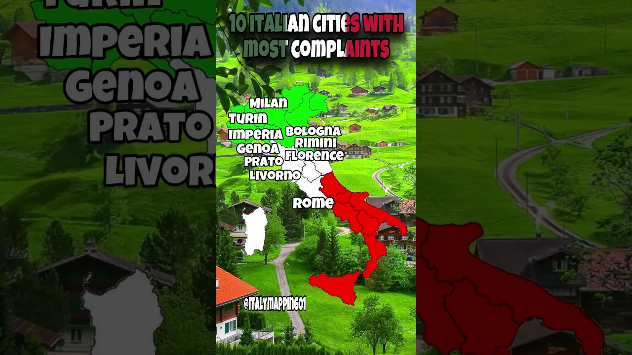 10 Italian cities with most complaints🇮🇹 #shorts #subscribe #geography #italy #map #mapping #fyp