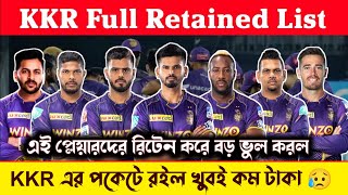 KKR Ipl 2023 Retained and Released Players List | KKR Retained Players 2023 | KKR Purse Balance