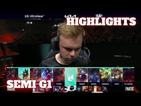 RGE vs FNC - Game 1 Highlights | Semi Finals S12 LEC Summer 2022 | Rogue vs Fnatic G1