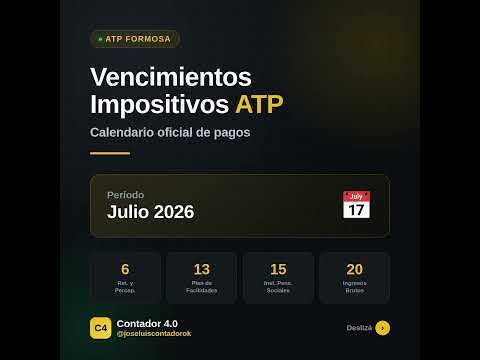 📅 Vencimientos ATP Formosa – Julio 2026