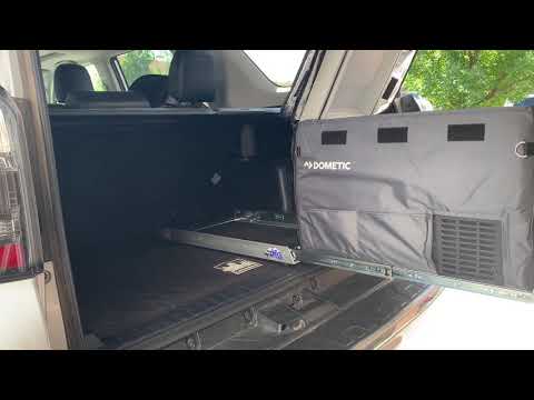 5th gen 4Runner with a Dometic CFX35W on a DFG Offroad fridge slide fitment with the privacy cover