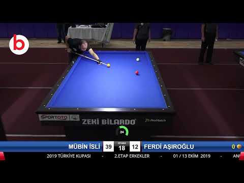 MÜBİN İSLİ & FERDİ AŞIROĞLU Bilardo Maçı - 2019 TÜRKİYE KUPASI 2.ETAP ERKEKLER-5.TUR