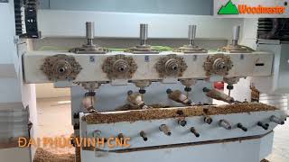 MÁY PHAY TIỆN CNC 4-5 Trục 16 dao Woodmaster gia công hoàn thiện chân bàn ghế