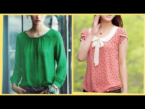 Blusa de gola redonda com aplique de babados do mesmo tecido || ontrend fashion blusas 2k21