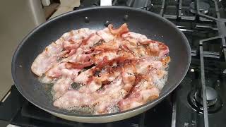 Cooking Bacon And Blueberry Waffles 🥓