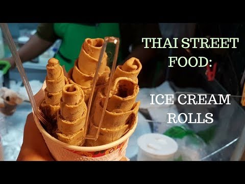 Ice Cream Rolls on the street of Karon in Phuket