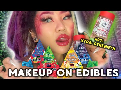 DOING MY MAKEUP ON STIIIZY EDIBLES🔥 | Baked N Caked | Kimmy Tan