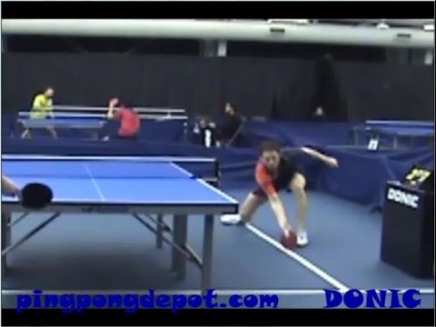 How to return a net ball with forehand from backhand side at one inch from the floor.