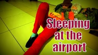 Sleeping on the floor at Kuala Lumpur International Airport (Low Cost Carrier Terminal) Malaysia