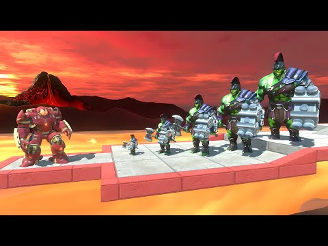 Hulk Warrior Dangerous Ladder 5 Levels - Animal Revolt Battle Simulator