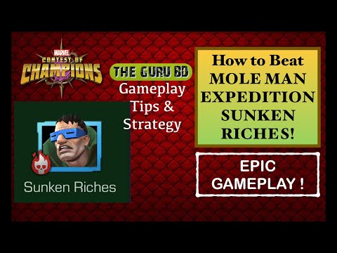 How to beat Mole Man Expeditions - SUNKEN RICHES - MCOC!