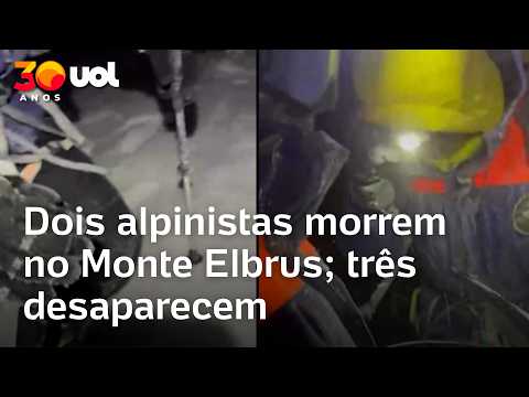 Dois alpinistas morrem e três seguem desaparecidos no Monte Elbrus, a montanha mais alta da Rússia.