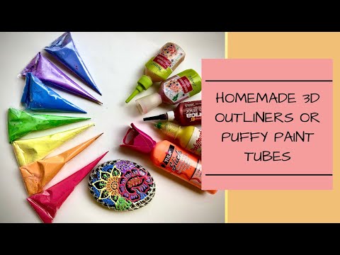 Homemade 3d outliners. DIY puffy paints cone. How to make puffy paint tubes for arts and crafts.