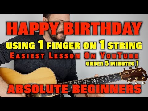 Happy Birthday using one string Easy Guitar Lesson