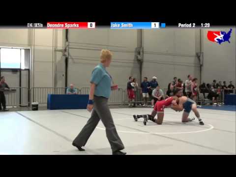 Deondre Sparks vs. Jake Smith at 2013 Junior Nationals - FILA - FS