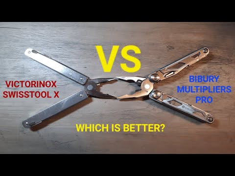 VICTORINOX SWISSTOOL X - VS - BIBURY MULTIPLIERS PRO  (swiss engineering vs leatherman surge clone)