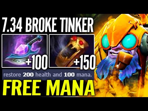 This Tinker Destroy His Keyboard - Nonstop Spam Skill When He has Free Mana 7.34 patch Dota 2