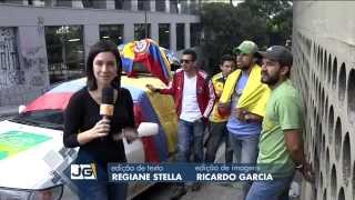 Estrangeiros animados para a Copa do Mundo