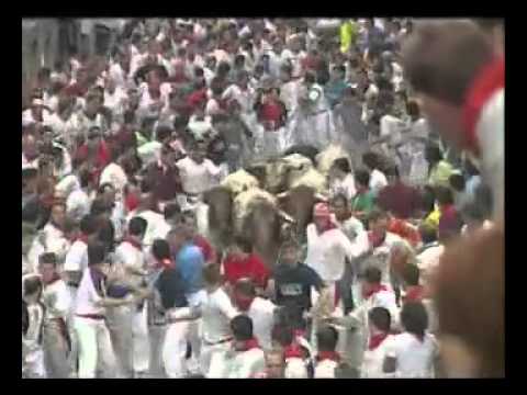 July 11 2002 encierro with Gutiérrez Lorenzo bulls in Pamplona