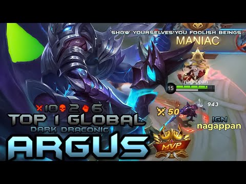 TOP 1 GLOBAL Argus !! MANIAC | stronger than before | by nagappan | ~ MLBB