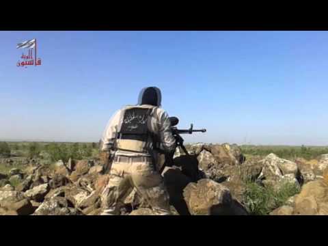 استهداف تحصينات داعش برشاش دوشكا من قبل عناصر لواء الخليفة عمر في عين ذكر بريف درعا الغربي