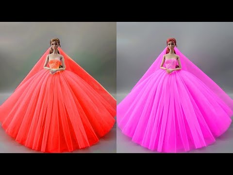 Barbie Doll Makeover Transformation ~ DIY Miniature Ideas for Barbie ~ Wig, Dress, Faceup, and More!