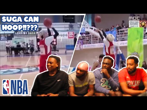 SUGA PLAYING BASKETBALL - BTS (방탄소년단) | REACTION | SUGA CAN HOOP?
