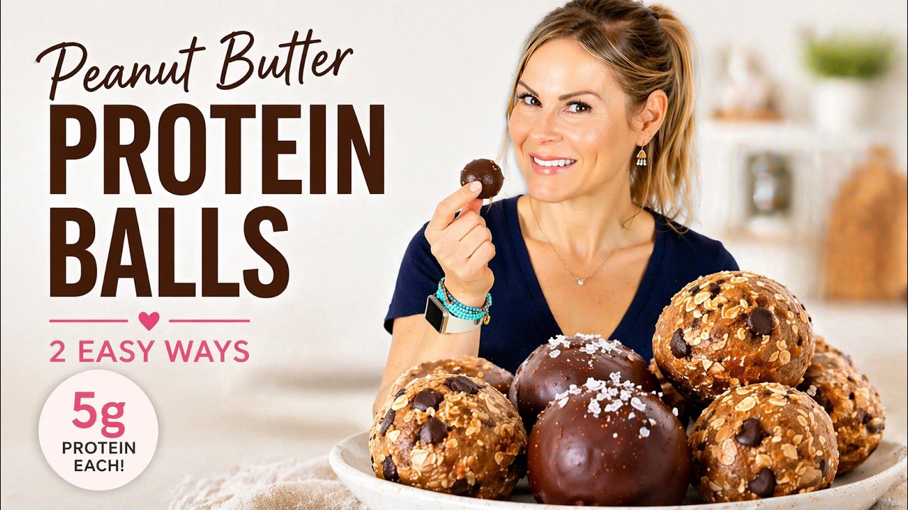 PEANUT BUTTER PROTEIN BALLS | healthy, easy, no-bake, snack idea!