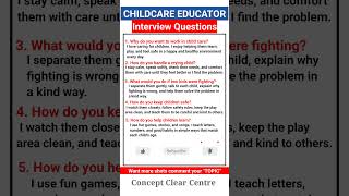 Top 5 Child Care Educator Job Interview Questions and Answers to ace your Dream Job