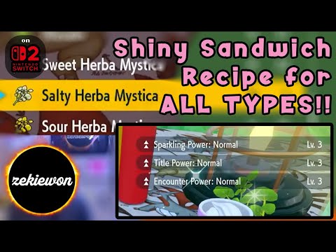 SHINY Sandwich Recipe Guide 2025 - Pokemon Scarlet and Violet
