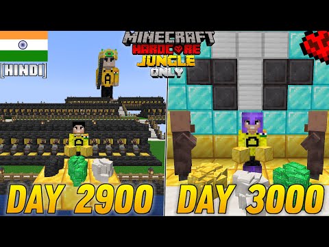 I Survived 3000 Days in Jungle Only World in Minecraft Hardcore(hindi)