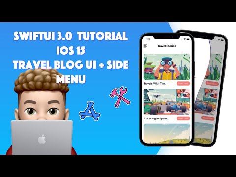 SwiftUI 3.0 - Travel UI + Side Menu Using Xcode 13