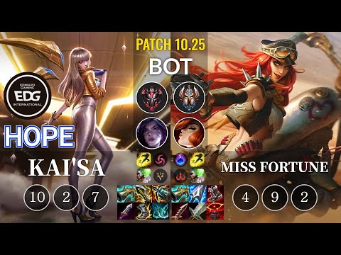 EDG Hope Kai'Sa vs Miss Fortune Bot - KR Patch 10.25