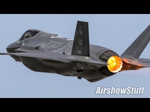 F-35 Lightning II w/ P-51 Mustang Escort and Mini-Demo - EAA AirVenture Oshkosh 2019