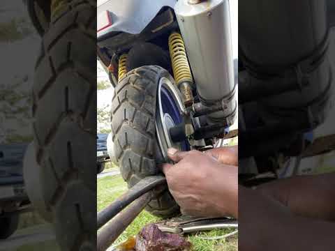 This how you put a valve stem in a motor scooter tire.🔥