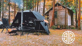 【キャンプ】#34 薪ストーブと無骨キャンプギアで行く。ブラックキャンプ。冬のキャンプ飯はやっぱり鍋が最高！！