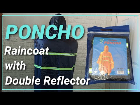 High Quality Poncho Raincoat w/ Double Reflector