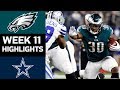 Eagles vs. Cowboys | NFL Week 11 Game Highlights