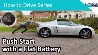 How to push start three different manual cars with a flat battery.